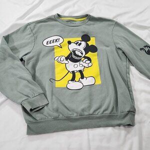 Disney Mickey Mouse EEK! Graphic Green Crewneck Sweatshirt Men’s Large Lot G